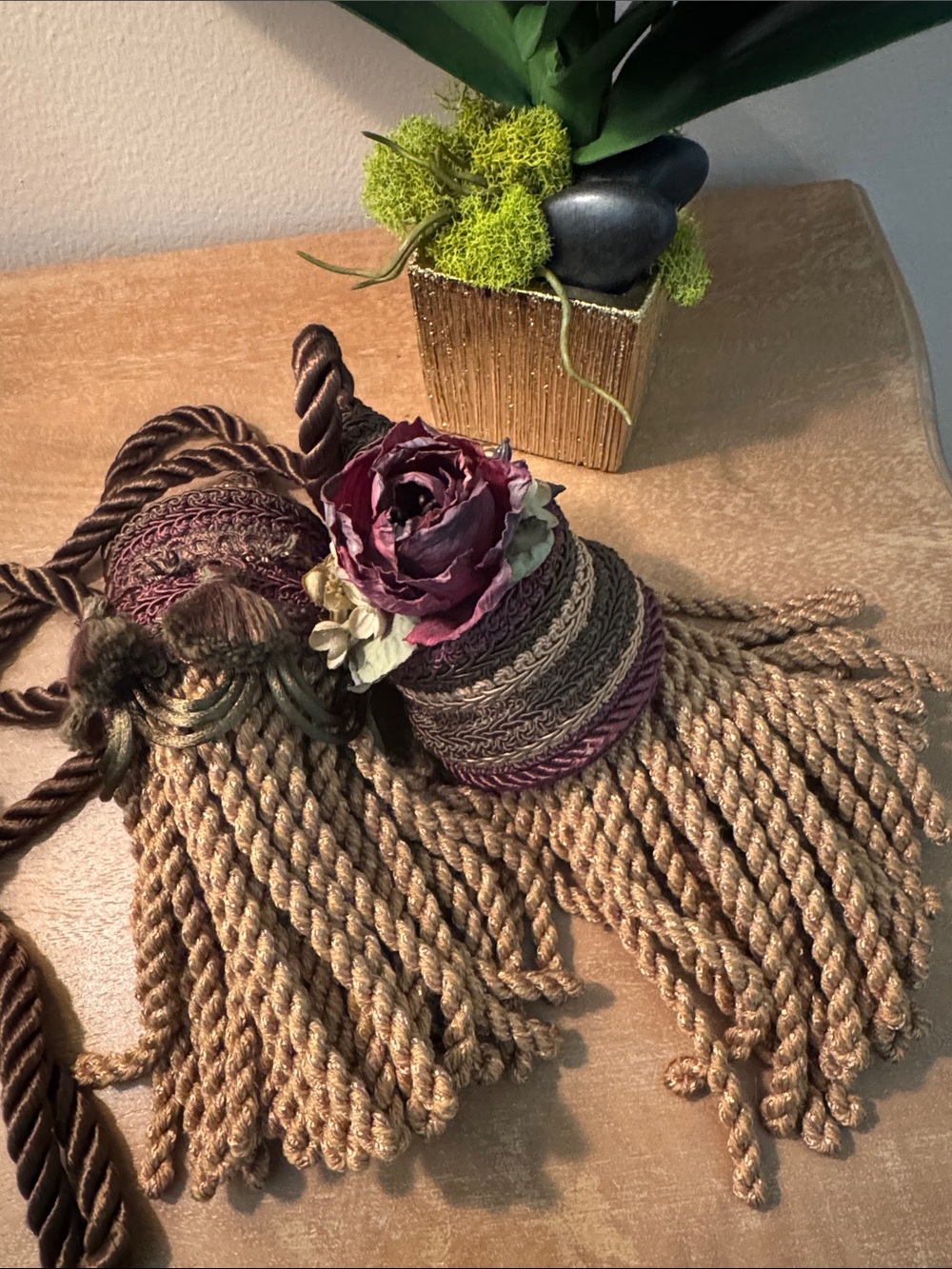 Hand made silk floral tassels